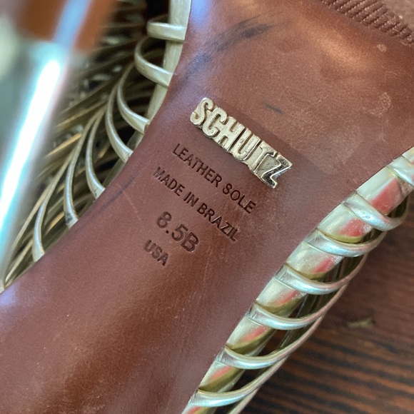 SCHUTZ Golden Cage Heels/Size 8.5 - Picture 3 of 7